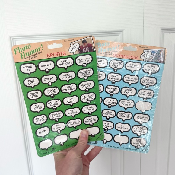 NIP Vintage Scrapbook Photo Stickers - Sports and Outrageous Speech Bubbles - Picture 1 of 2